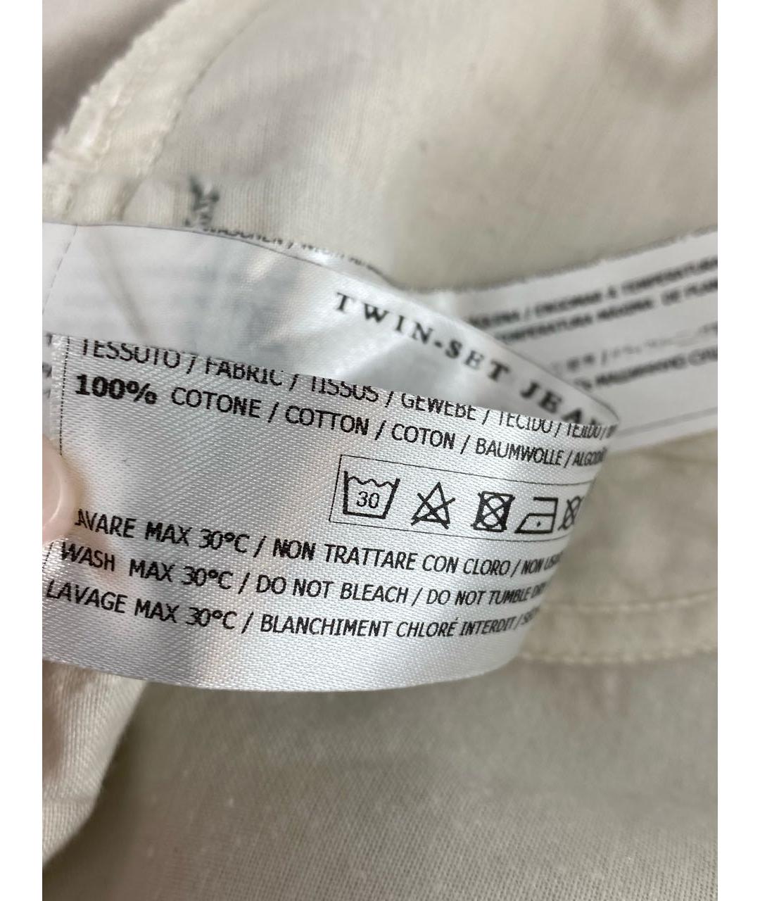 TWIN-SET Хлопковые прямые джинсы, фото 7