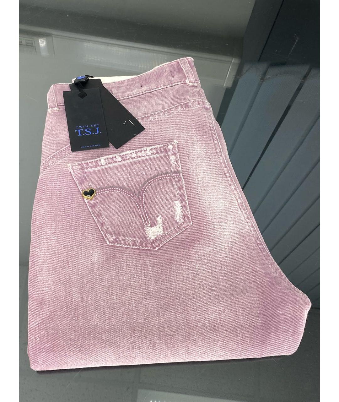 TWIN-SET Хлопковые прямые джинсы, фото 8