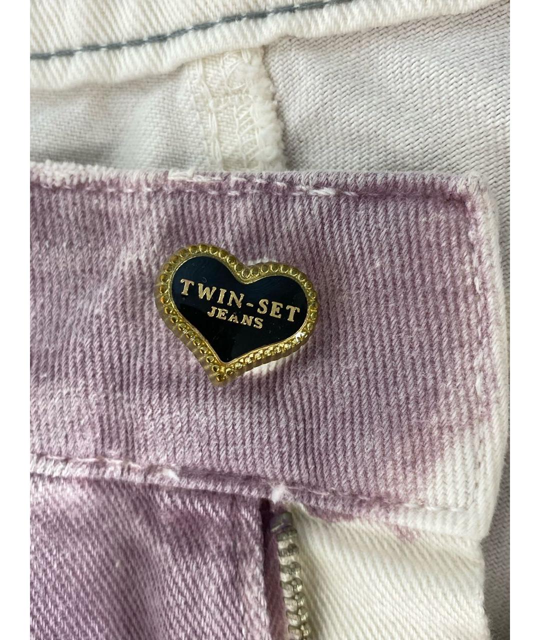 TWIN-SET Хлопковые прямые джинсы, фото 4