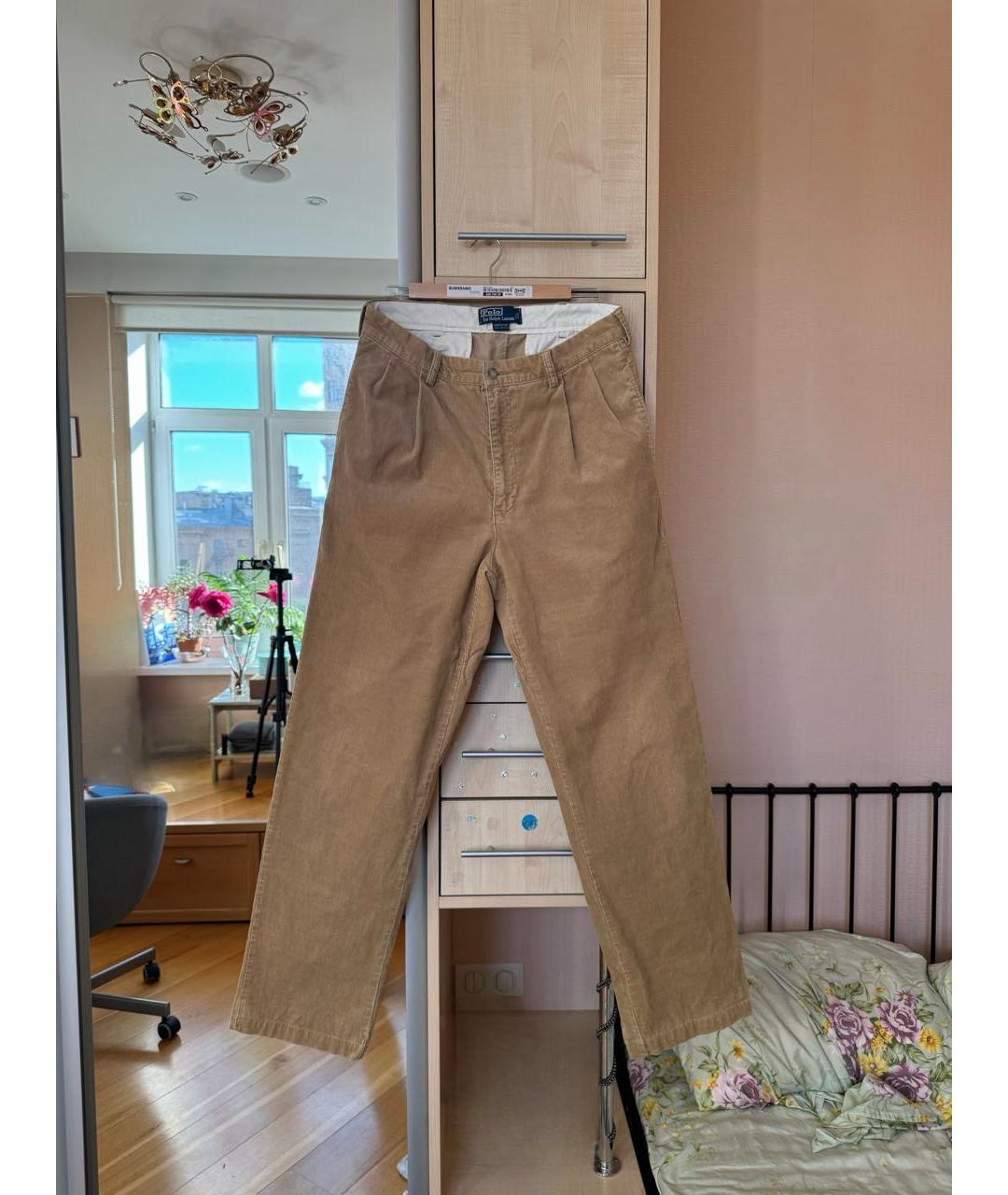 POLO RALPH LAUREN Коричневые хлопковые повседневные брюки, фото 9