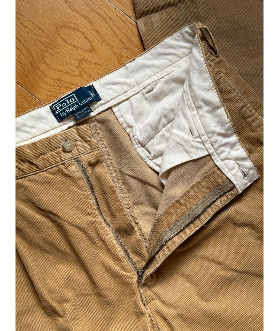 POLO RALPH LAUREN Коричневые хлопковые повседневные брюки, фото 3