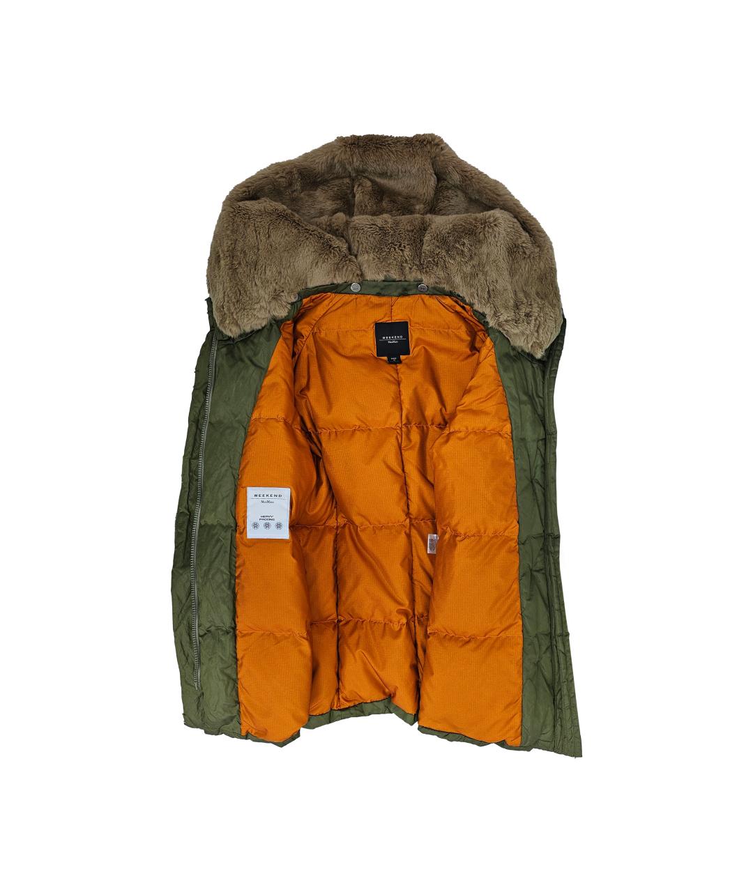 WEEKEND MAX MARA Зеленый полиамидовый пуховик, фото 2