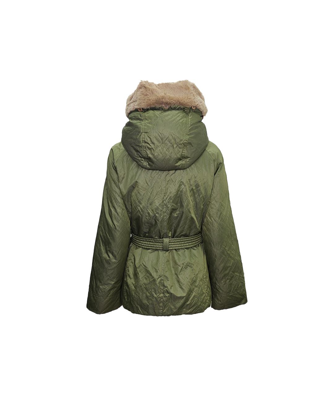 WEEKEND MAX MARA Зеленый полиамидовый пуховик, фото 3