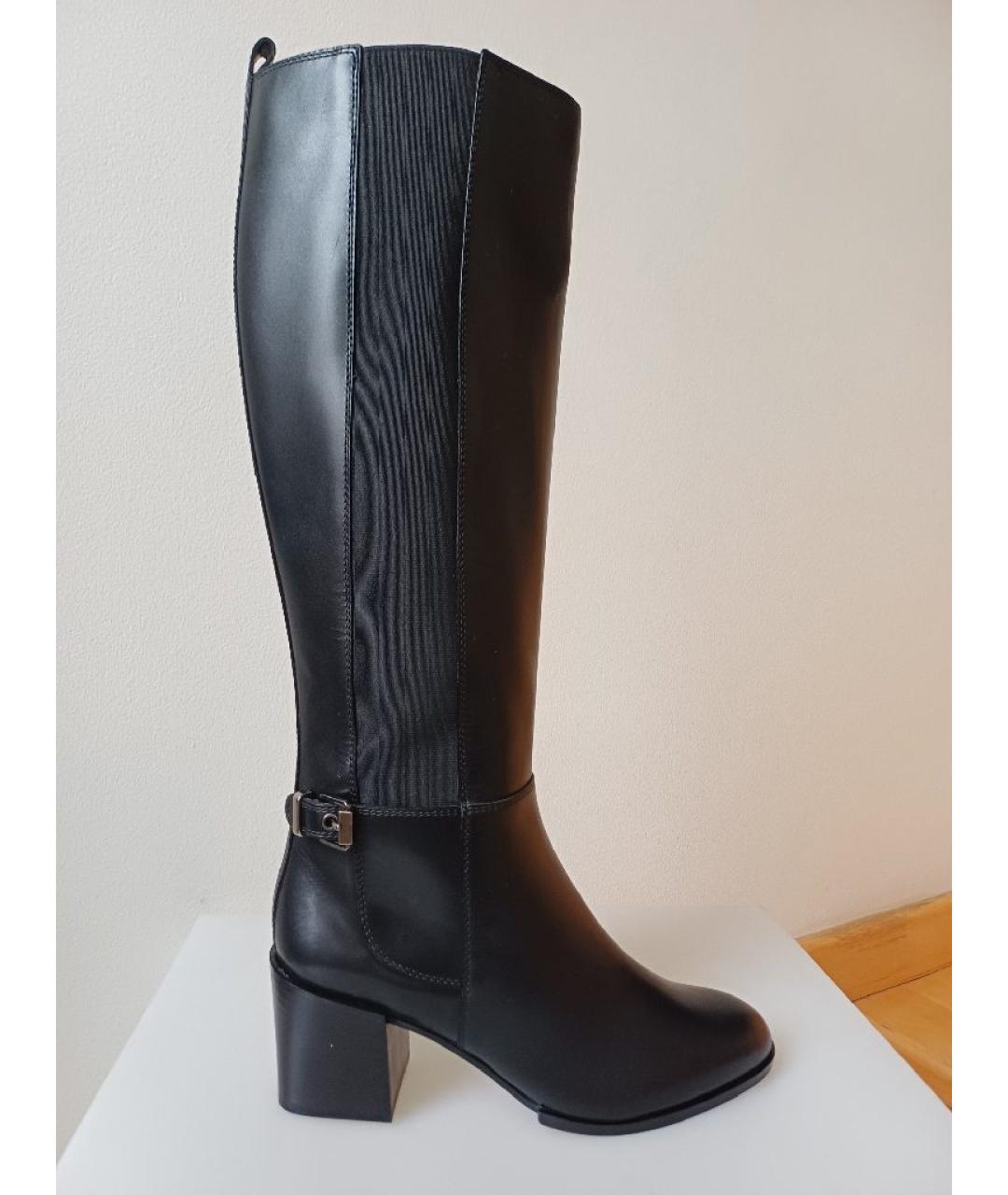 SERGIO ROSSI Черные кожаные сапоги, фото 9