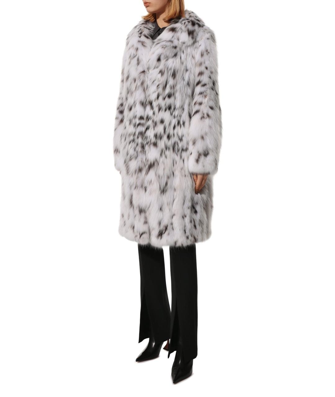 KITON Белая меховая шуба, фото 3