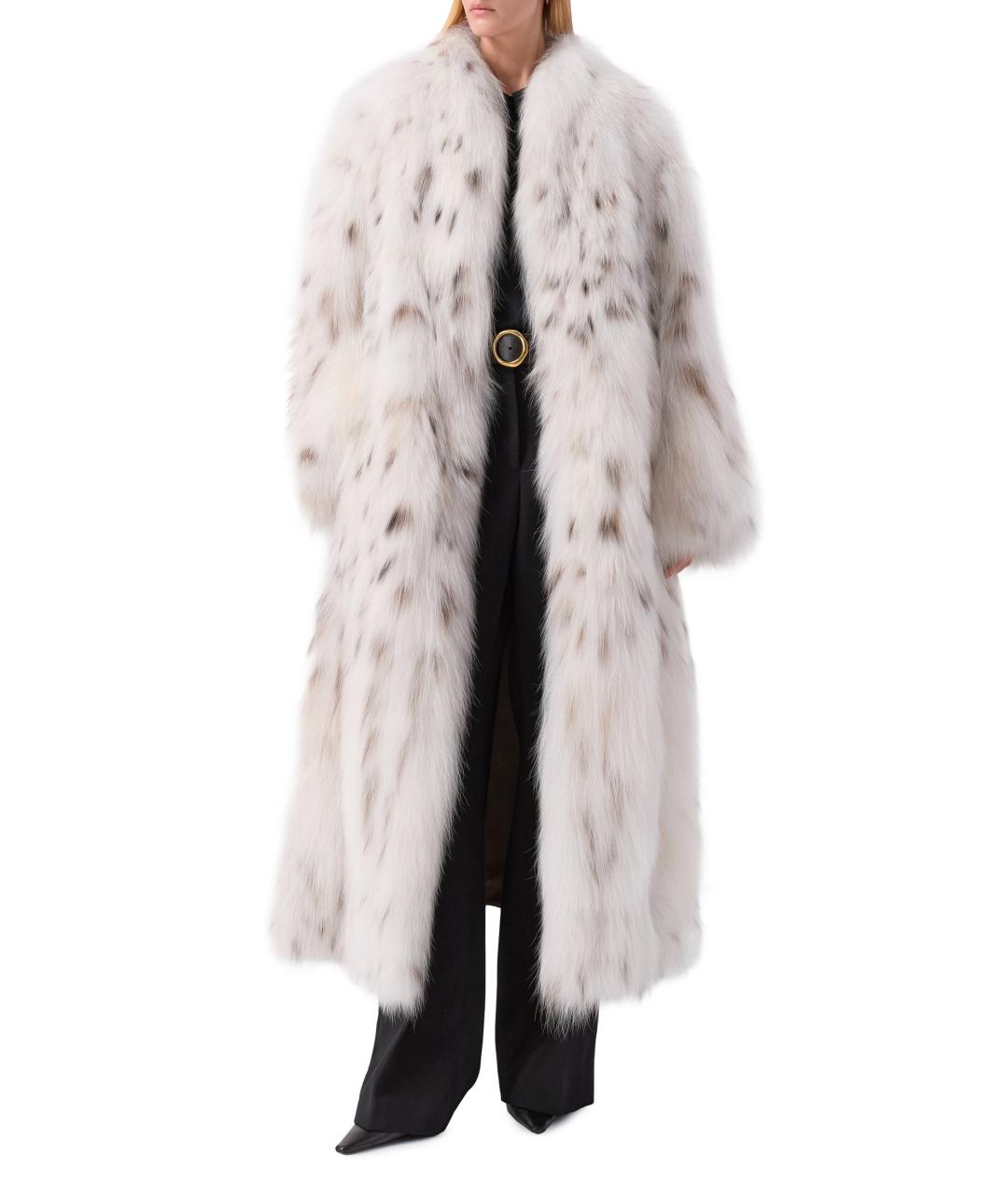KITON Белая меховая шуба, фото 6