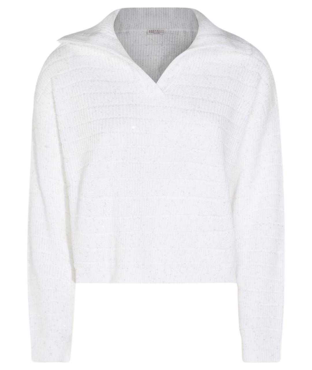BRUNELLO CUCINELLI Белый хлопковый джемпер / свитер, фото 1