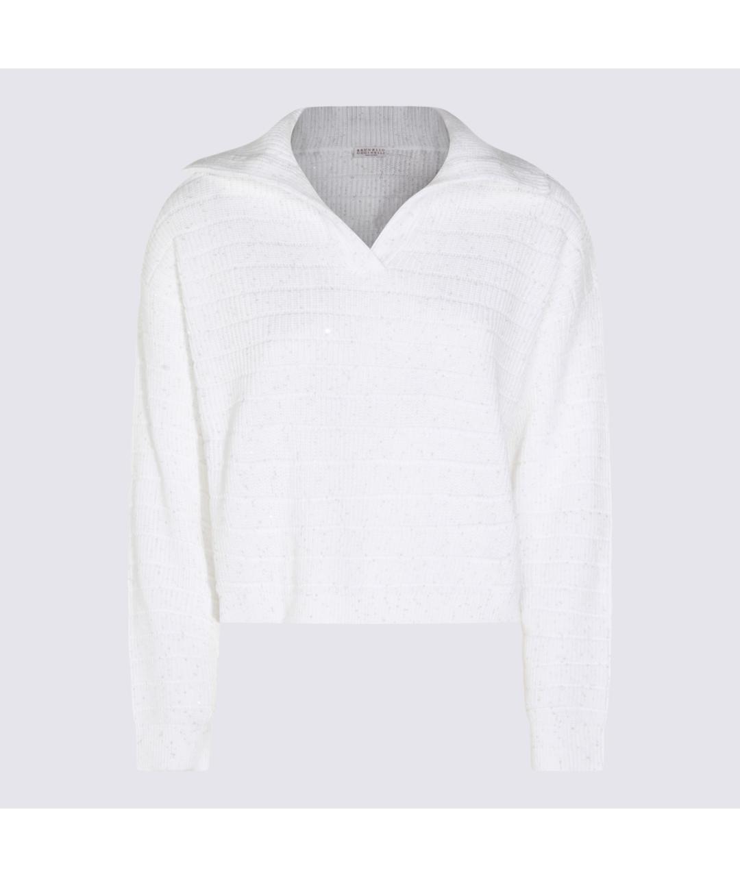 BRUNELLO CUCINELLI Белый хлопковый джемпер / свитер, фото 4