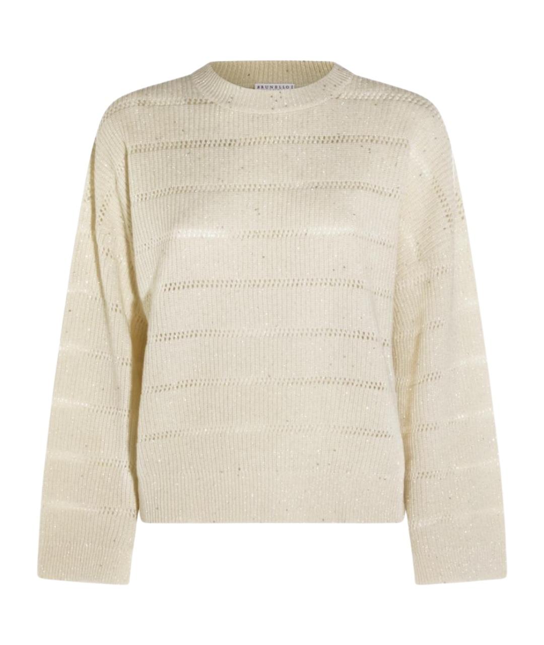 BRUNELLO CUCINELLI Бежевый кашемировый джемпер / свитер, фото 1