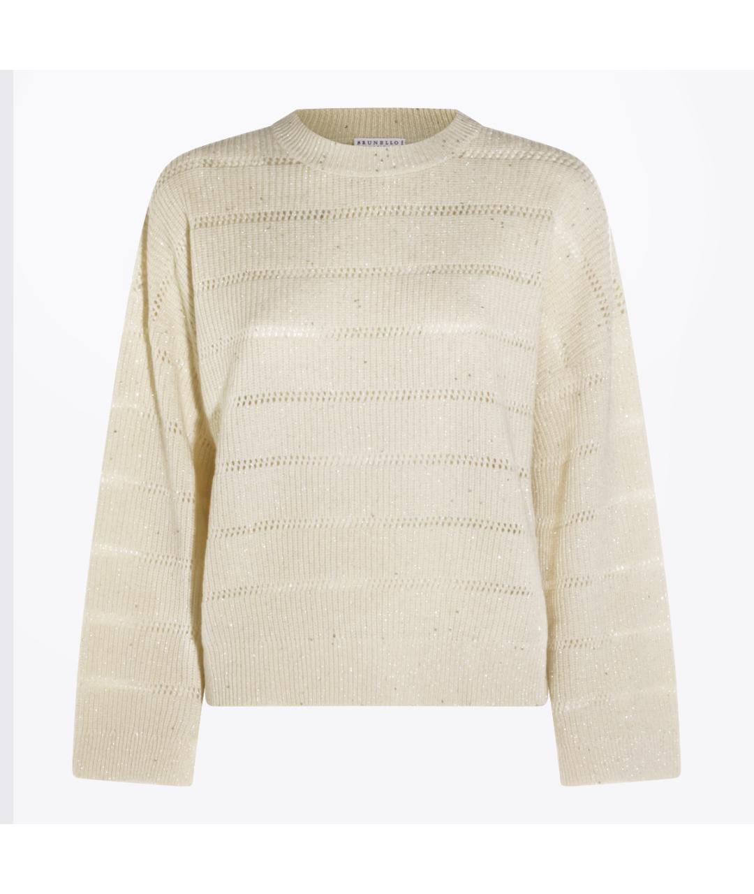 BRUNELLO CUCINELLI Бежевый кашемировый джемпер / свитер, фото 5