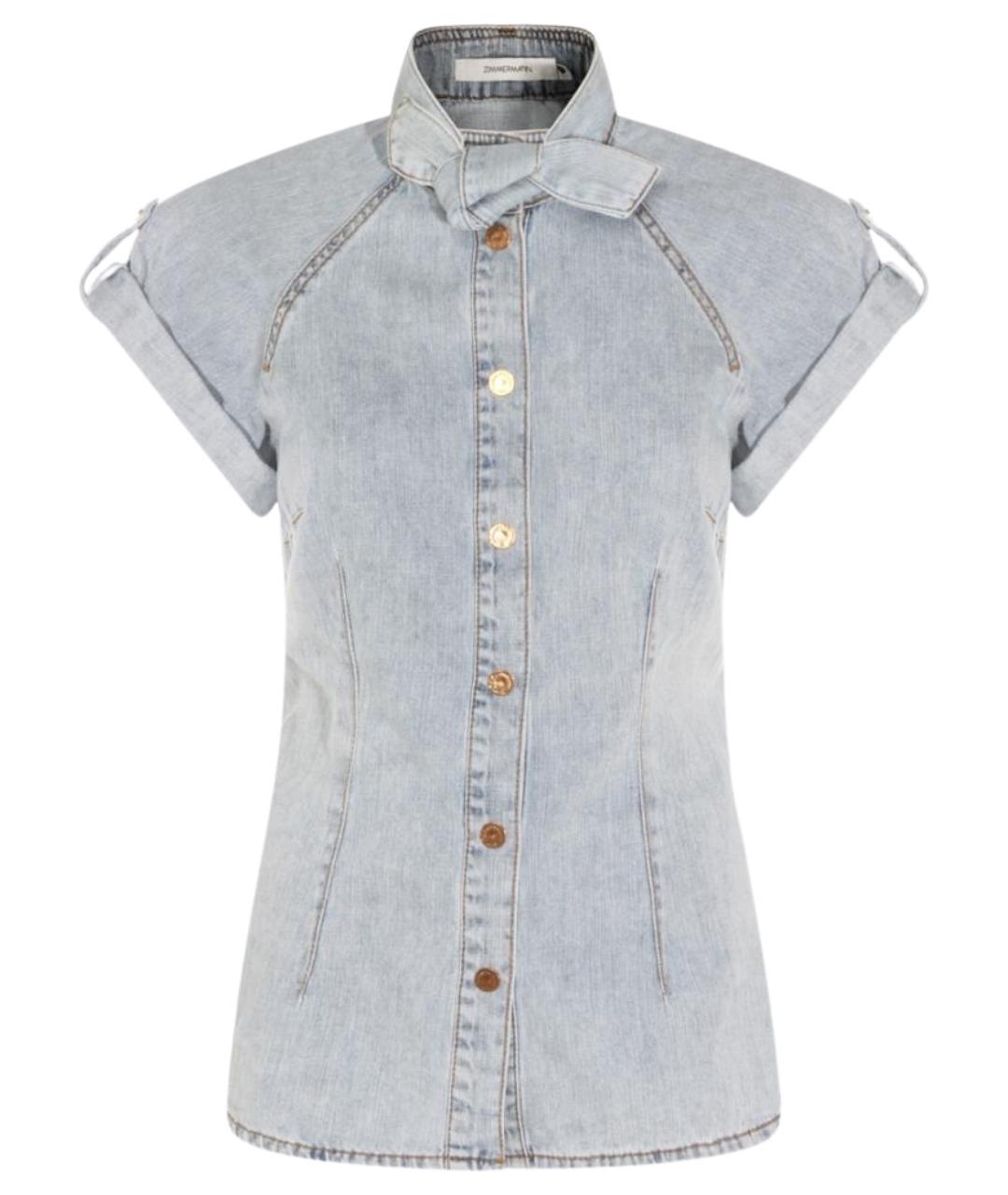 ZIMMERMANN Голубая хлопковая рубашка, фото 1