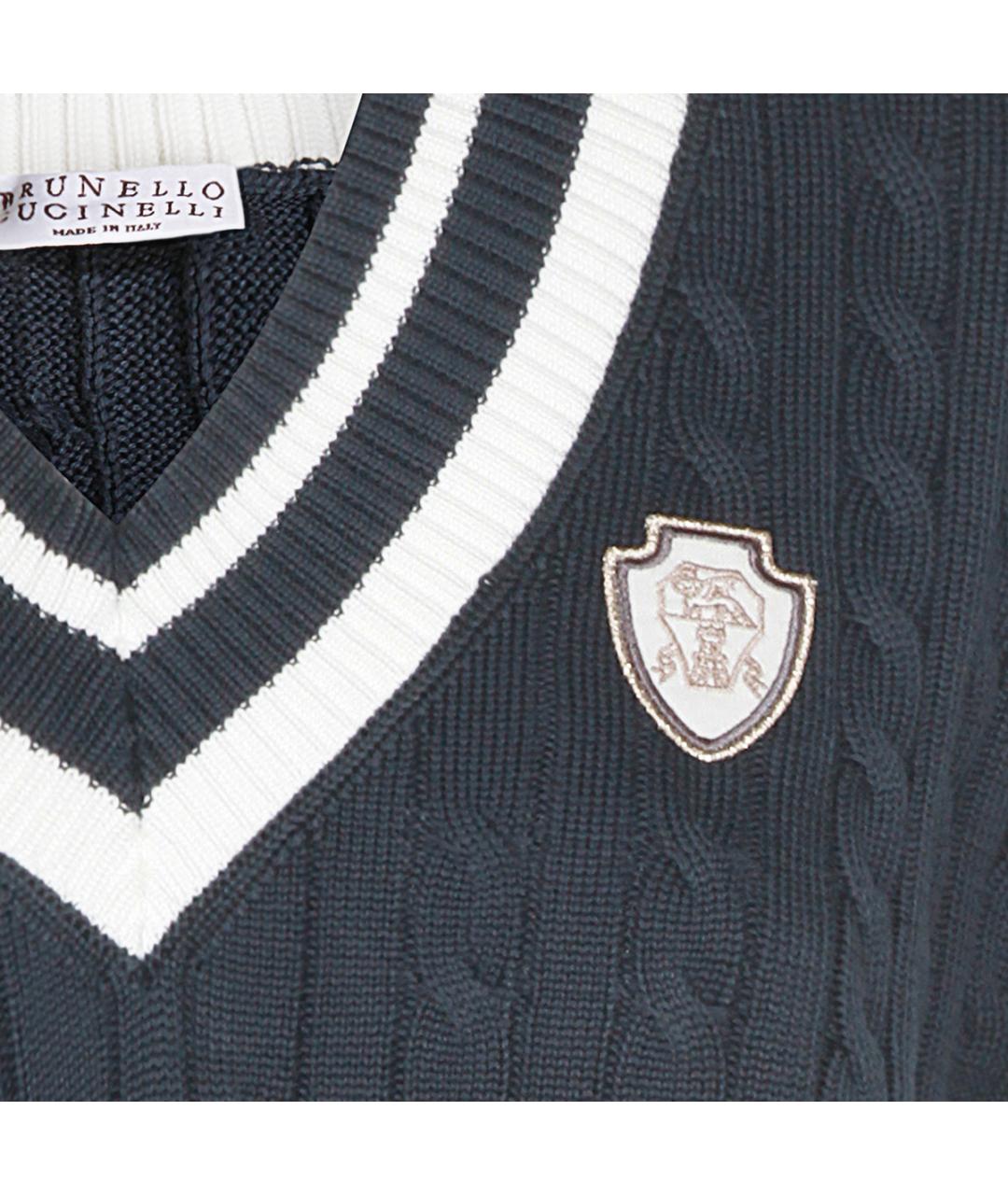 BRUNELLO CUCINELLI Синий хлопковый джемпер / свитер, фото 3