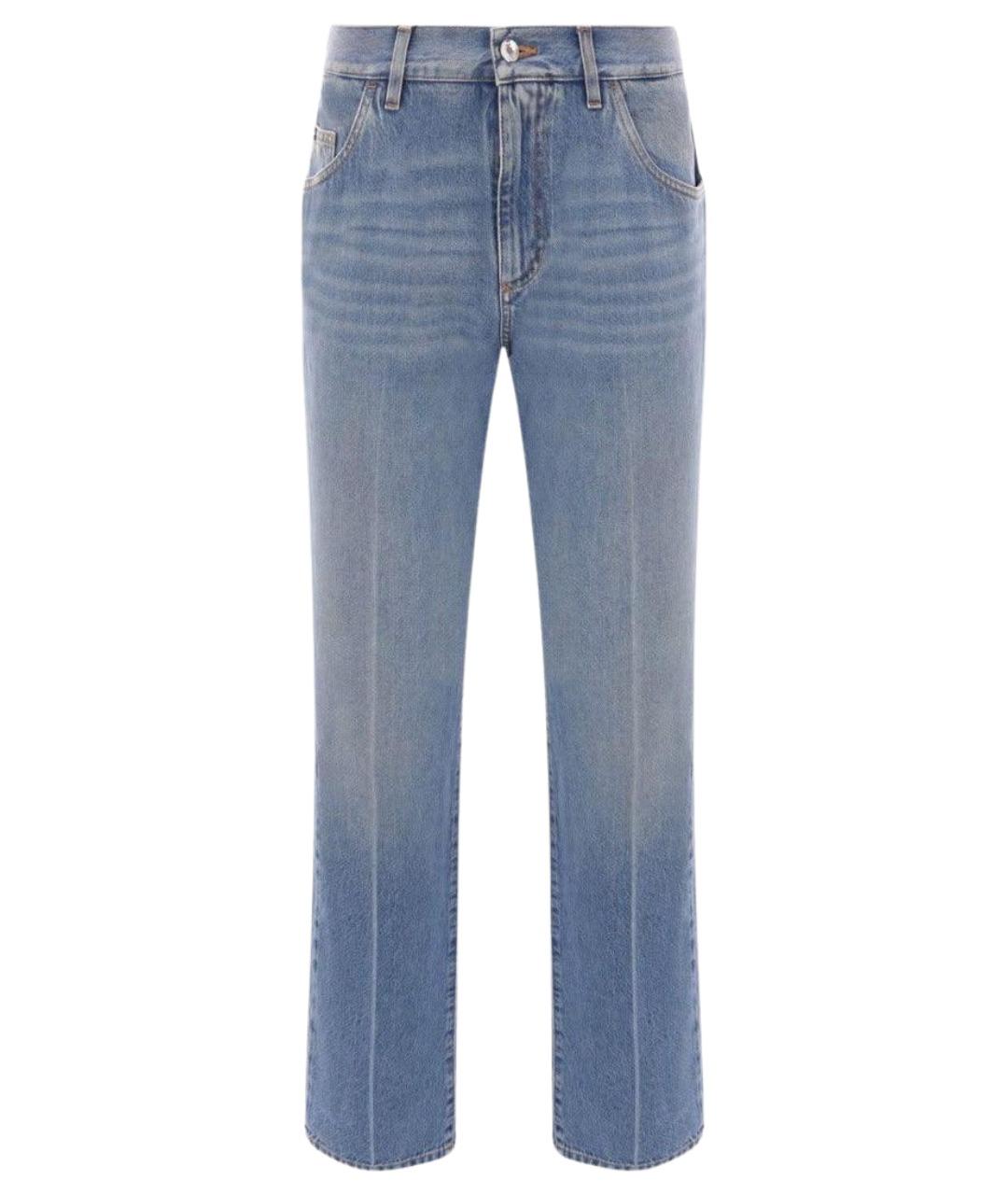 DOLCE&GABBANA Голубые хлопковые прямые джинсы, фото 1