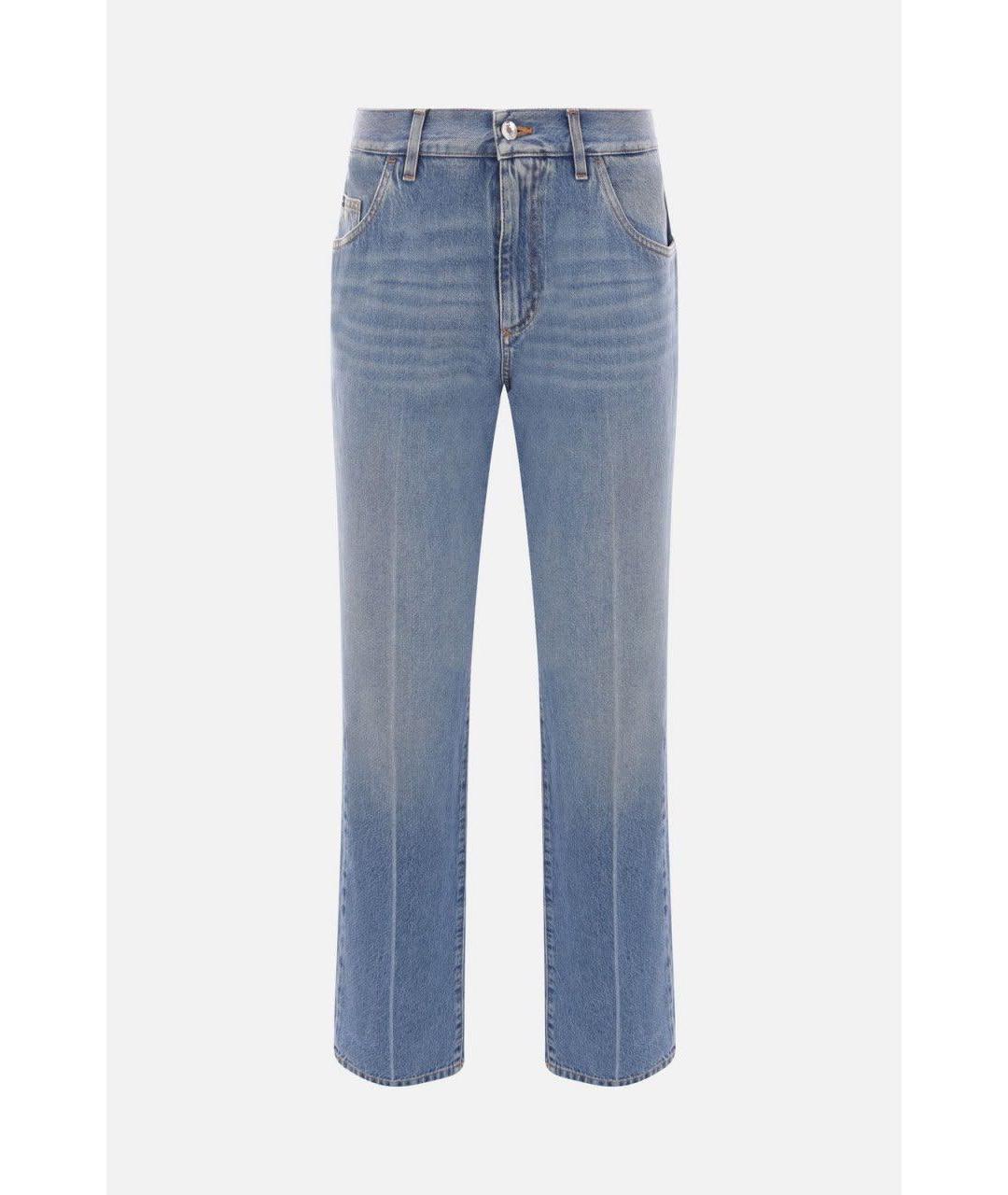 DOLCE&GABBANA Голубые хлопковые прямые джинсы, фото 7