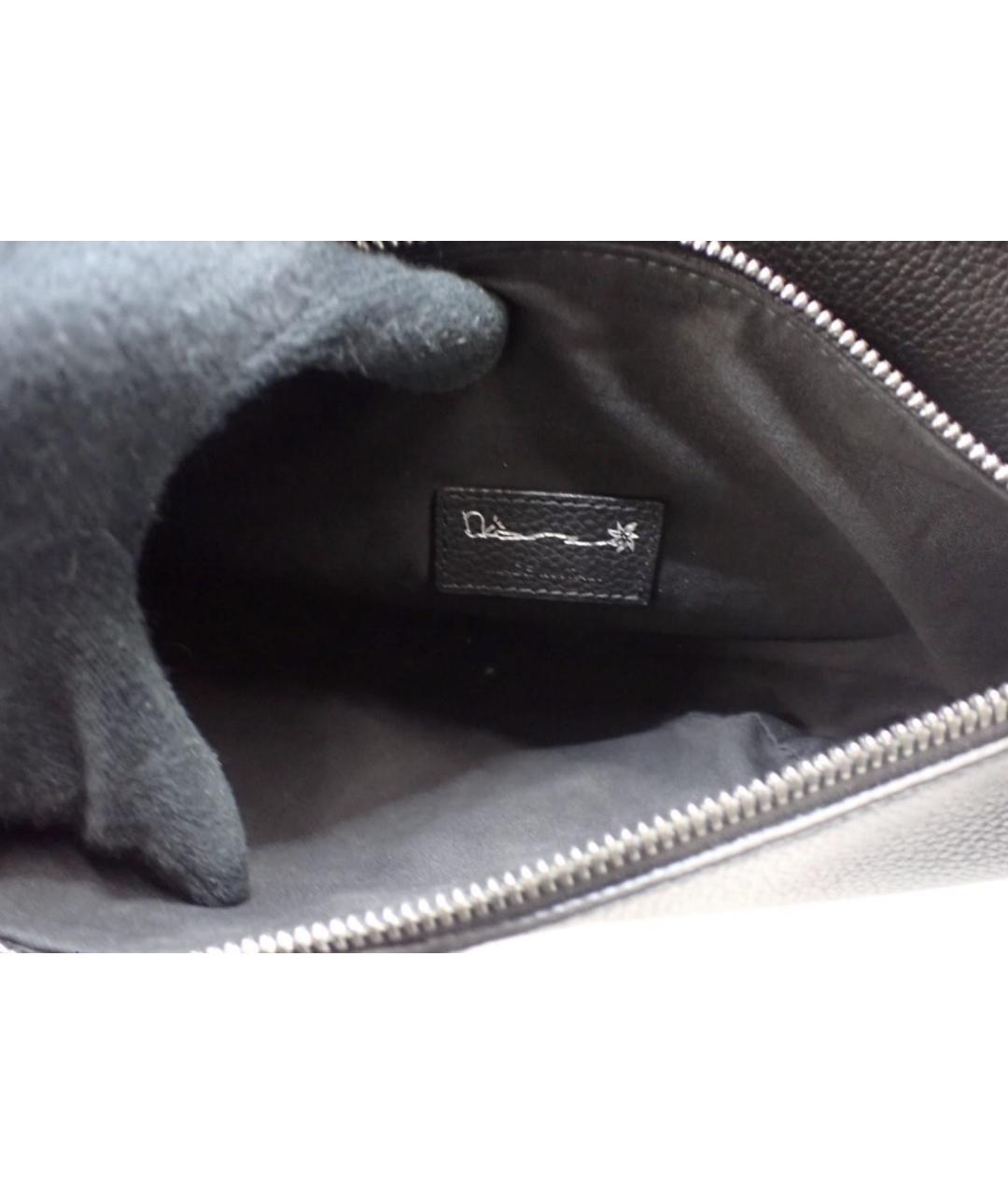 CHRISTIAN DIOR Черная кожаная сумка на плечо, фото 6