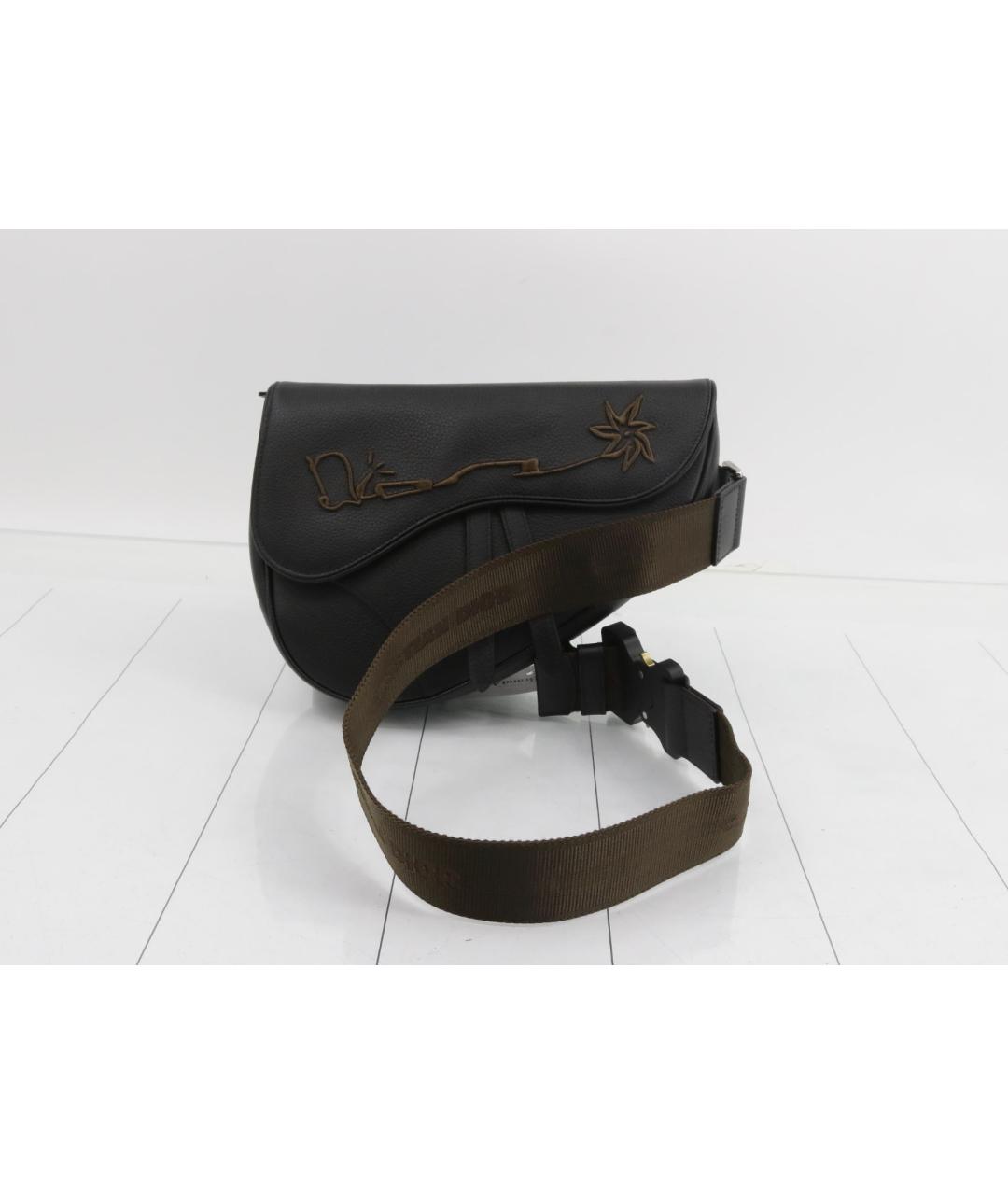 CHRISTIAN DIOR Черная кожаная сумка на плечо, фото 8