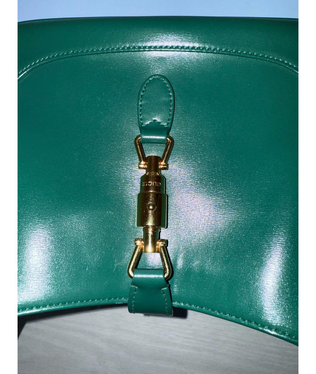 GUCCI Зеленая кожаная сумка с короткими ручками, фото 6