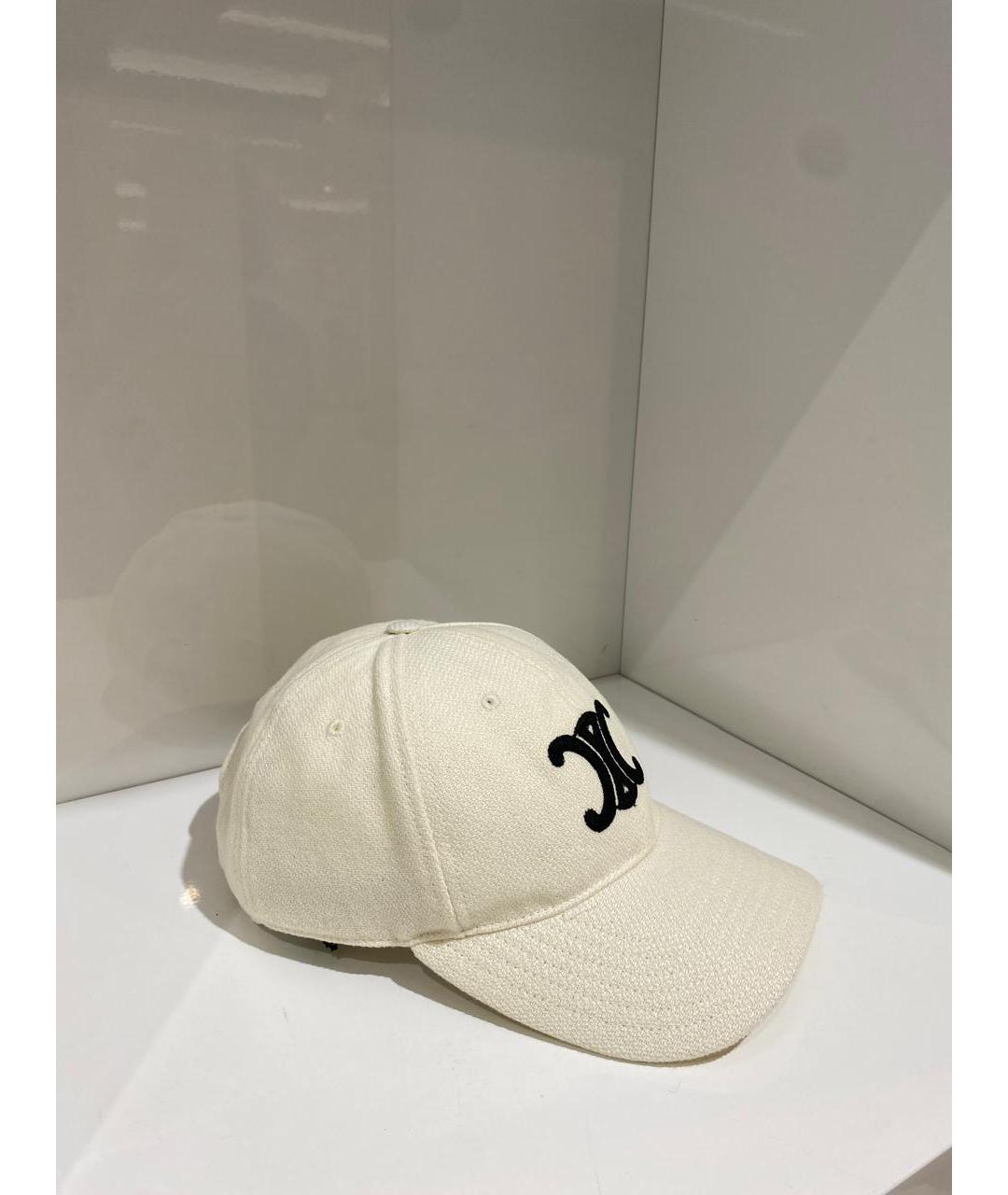 CELINE Белая хлопковая кепка, фото 3