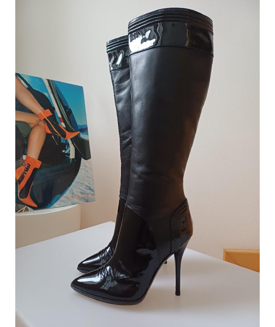 CASADEI Черные кожаные сапоги, фото 2