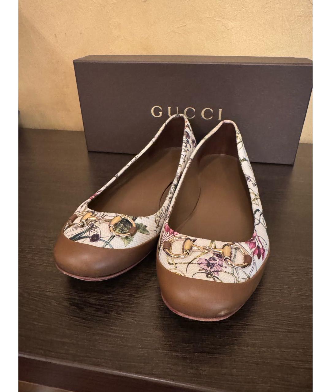 GUCCI Мульти текстильные балетки, фото 6