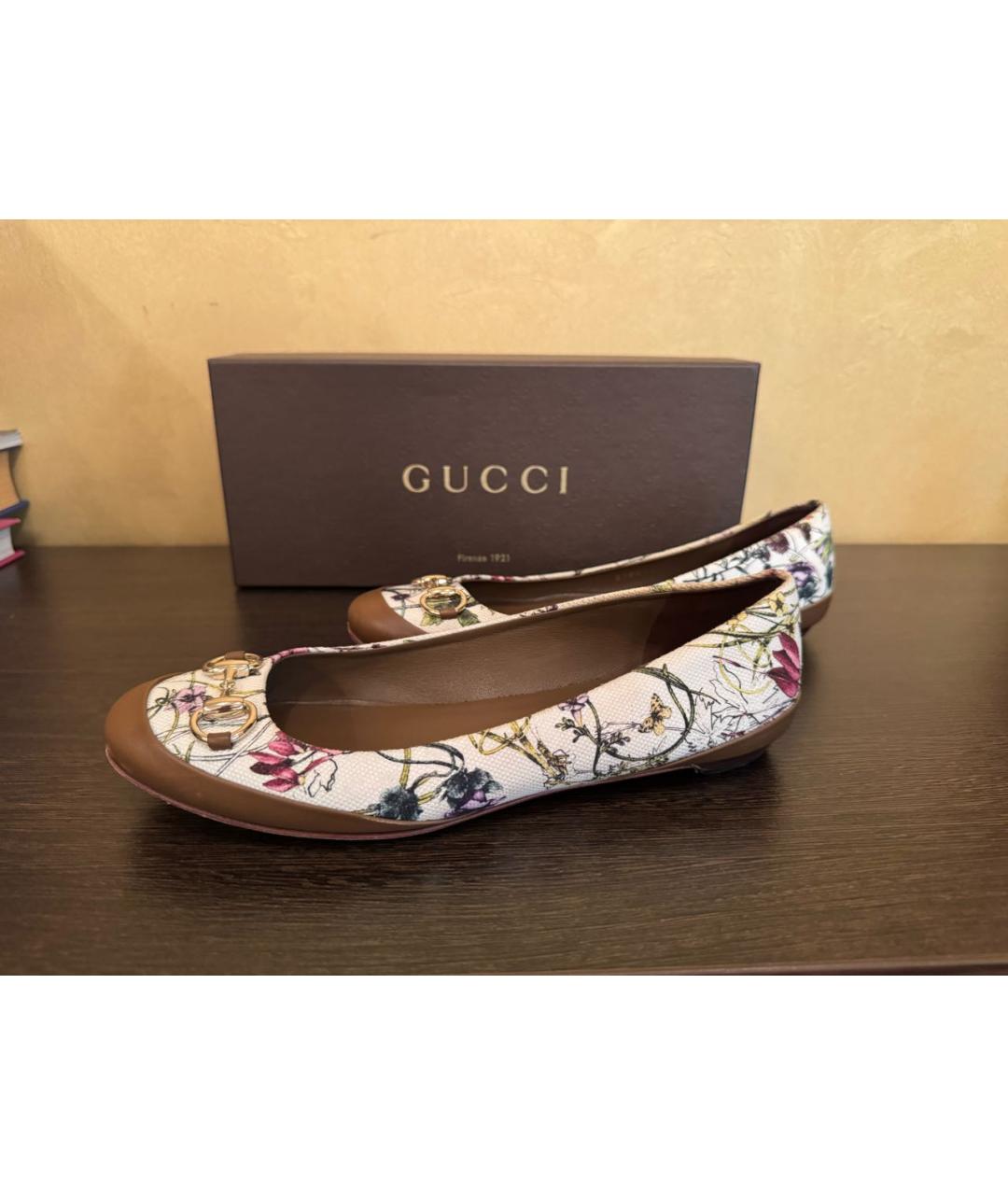 GUCCI Мульти текстильные балетки, фото 8