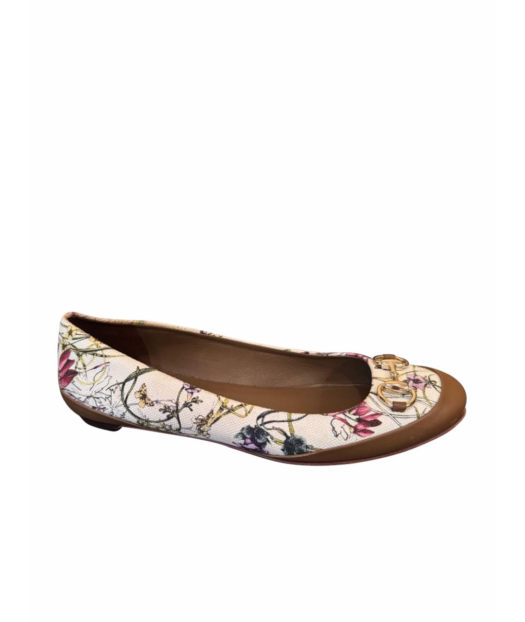 GUCCI Мульти текстильные балетки, фото 1