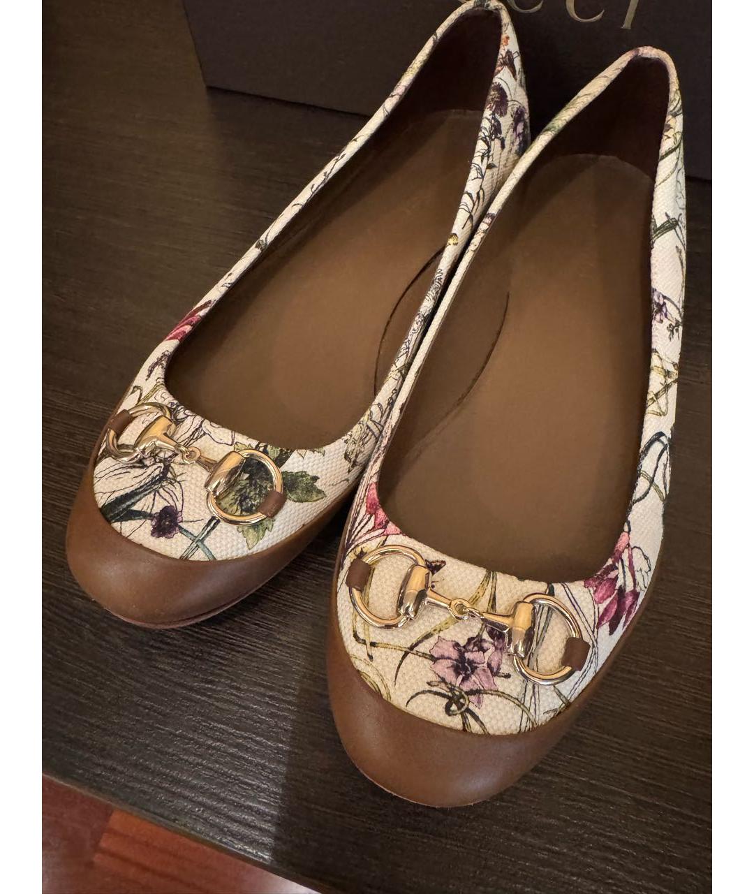 GUCCI Мульти текстильные балетки, фото 7