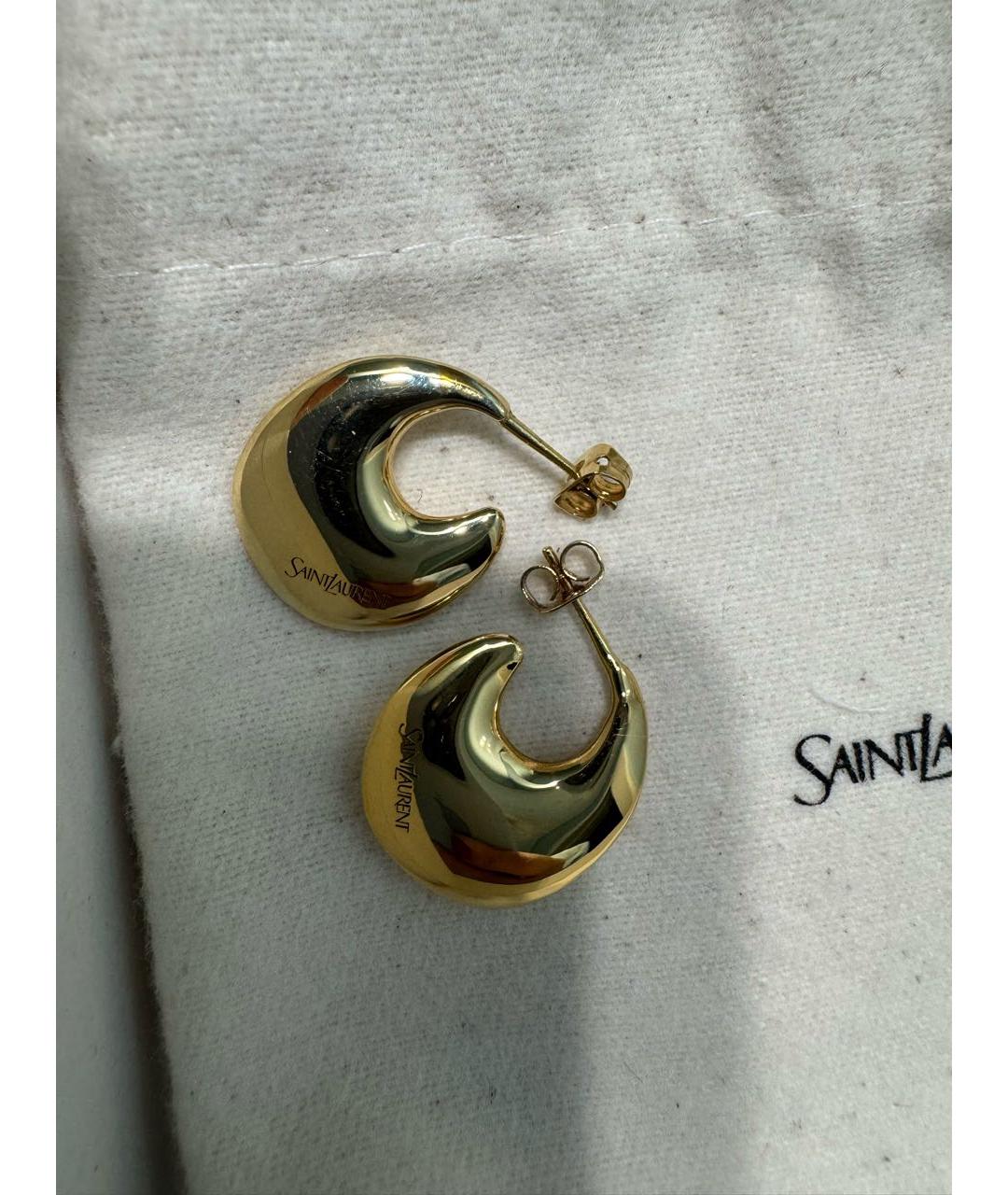 SAINT LAURENT Золотые металлические серьги, фото 3