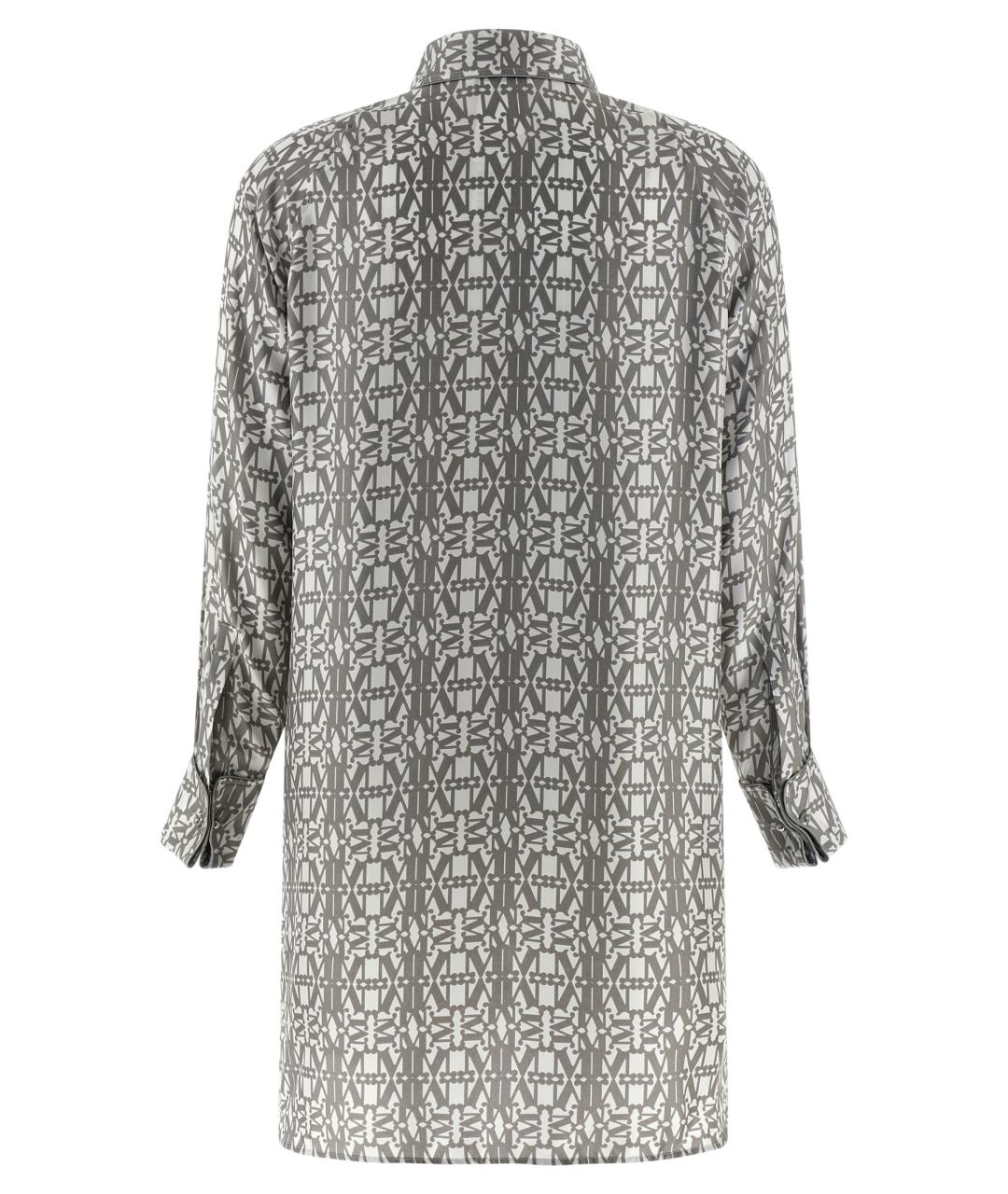 MAX MARA Серое шелковое повседневное платье, фото 2