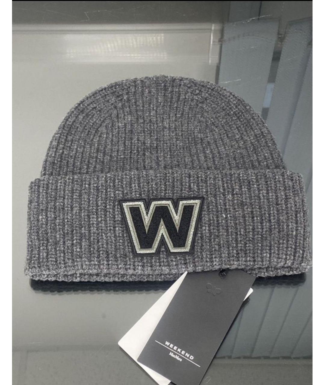 WEEKEND MAX MARA Серая шерстяная шапка, фото 4