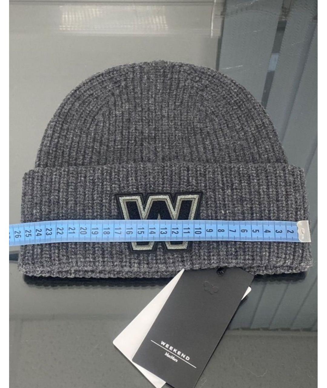 WEEKEND MAX MARA Серая шерстяная шапка, фото 7