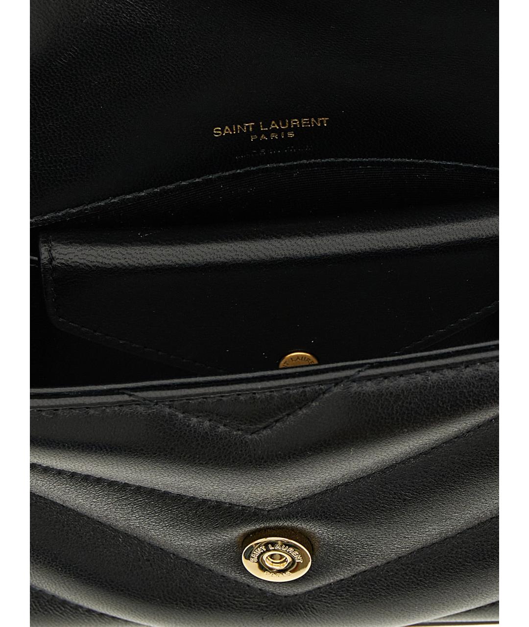 SAINT LAURENT Черная кожаная сумка через плечо, фото 4