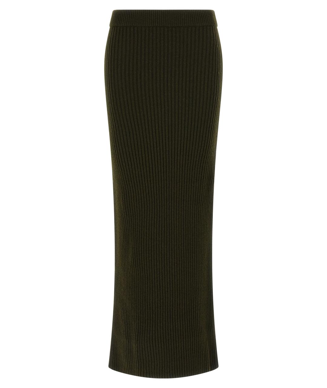 MAX MARA Зеленая шерстяная юбка макси, фото 1