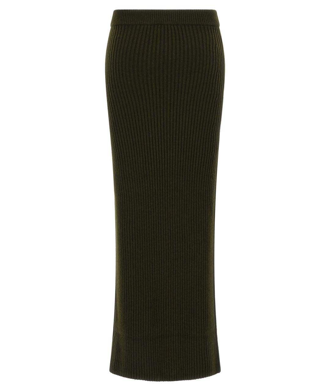 MAX MARA Зеленая шерстяная юбка макси, фото 2