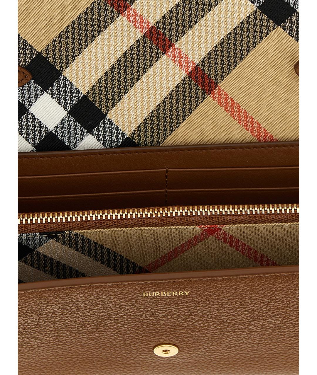 BURBERRY Бежевый кожаный кошелек, фото 4