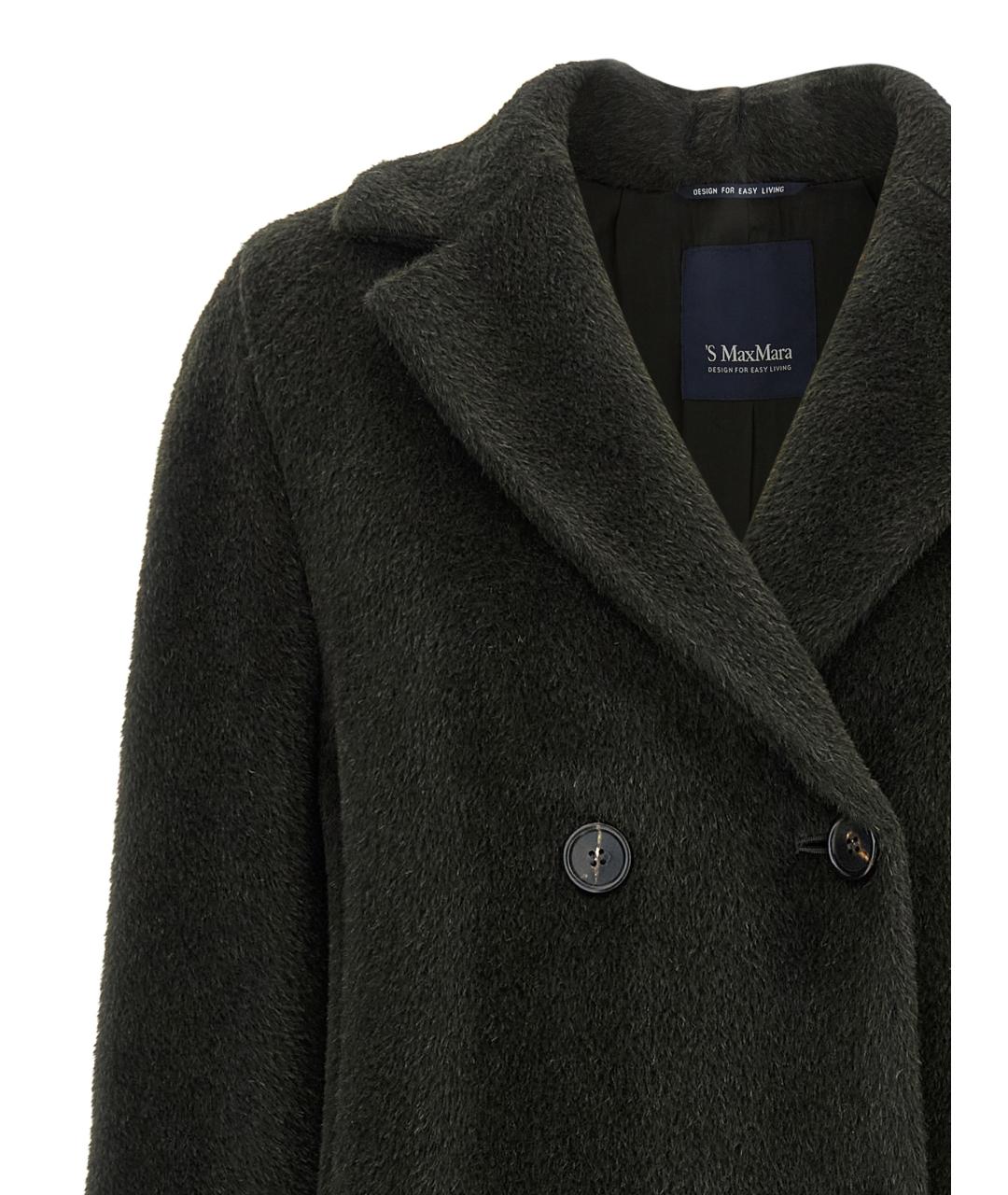 'S MAX MARA Зеленые шерстяное пальто, фото 3