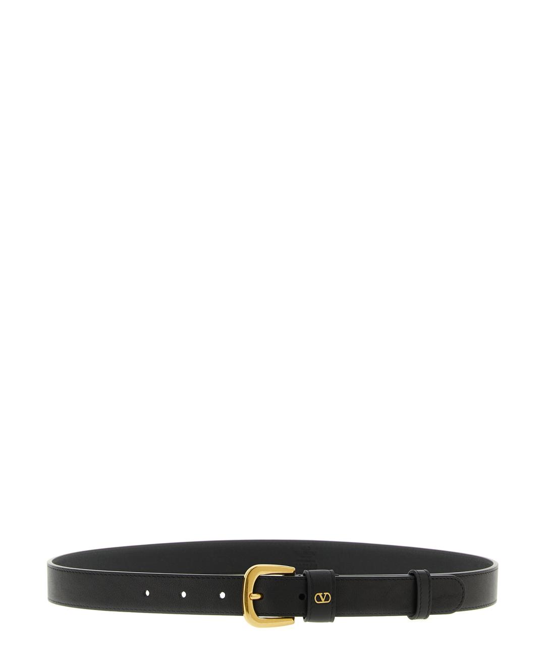 VALENTINO Черный кожаный ремень, фото 1