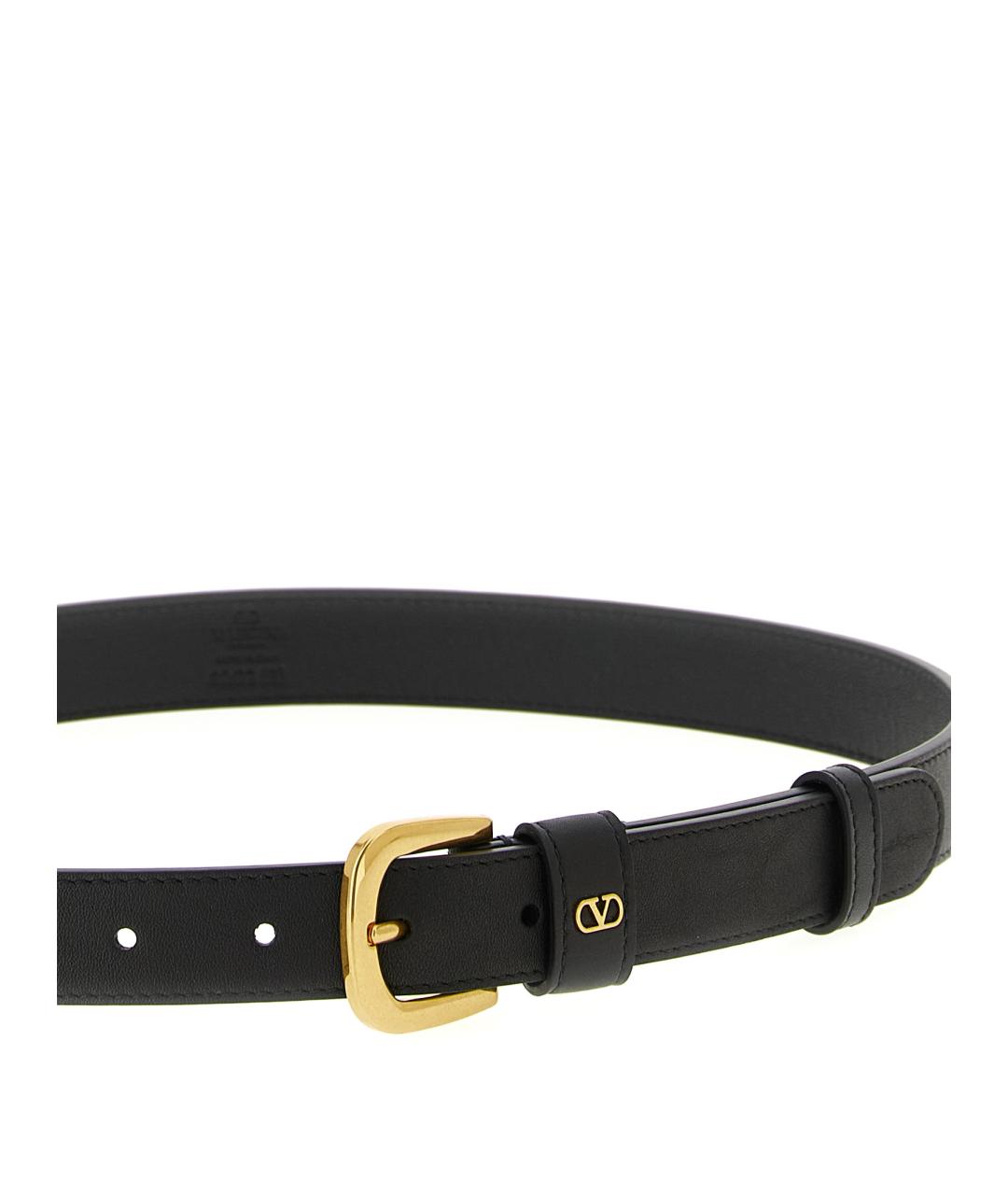 VALENTINO Черный кожаный ремень, фото 3