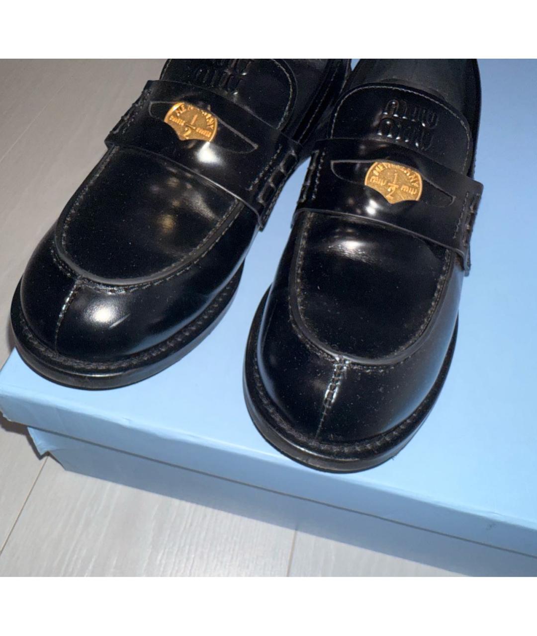 MIU MIU Черные кожаные лоферы, фото 6