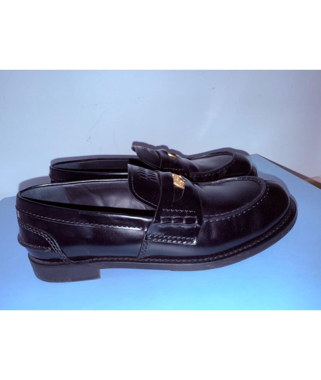 MIU MIU Черные кожаные лоферы, фото 7