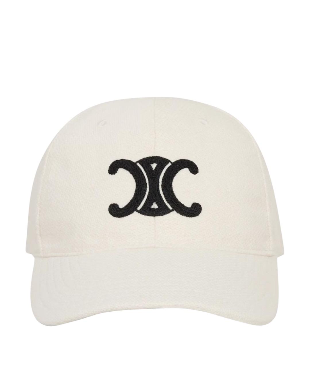 CELINE Белая хлопковая кепка, фото 1