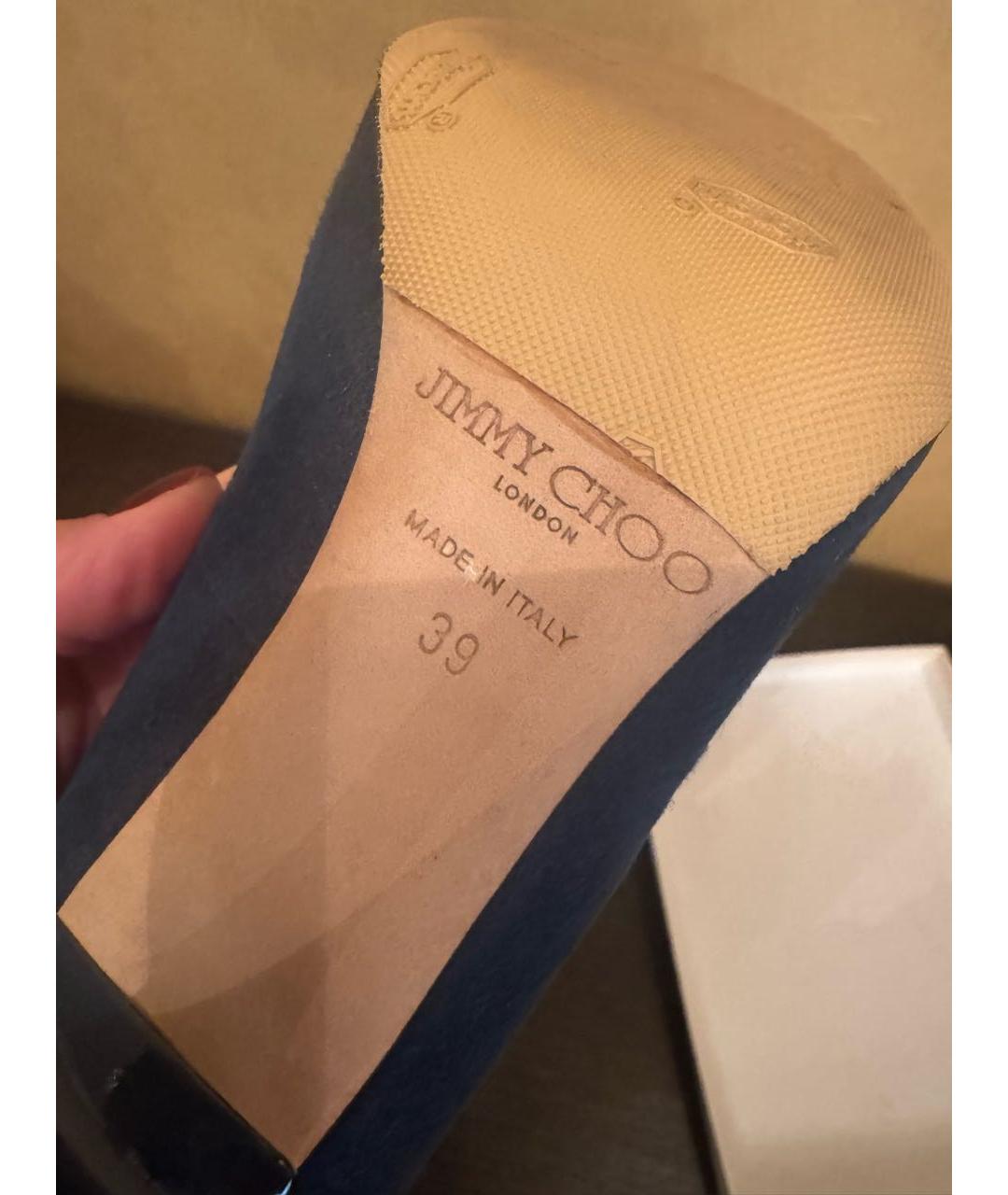 JIMMY CHOO Синие замшевые туфли, фото 5