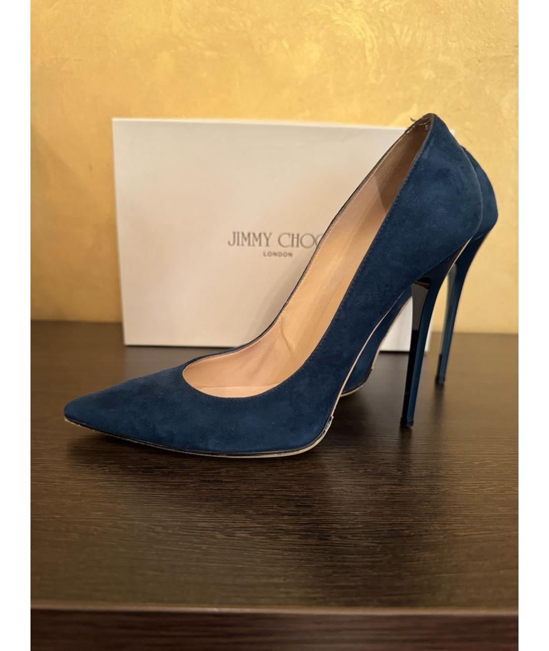 JIMMY CHOO Синие замшевые туфли, фото 6