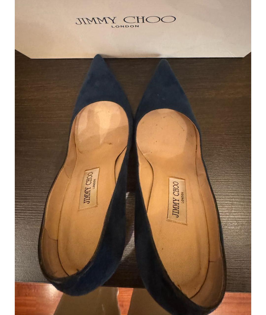 JIMMY CHOO Синие замшевые туфли, фото 3