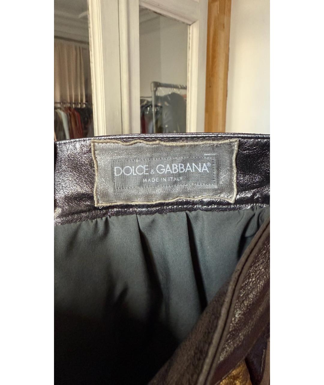 DOLCE&GABBANA Кожаная юбка мини, фото 3