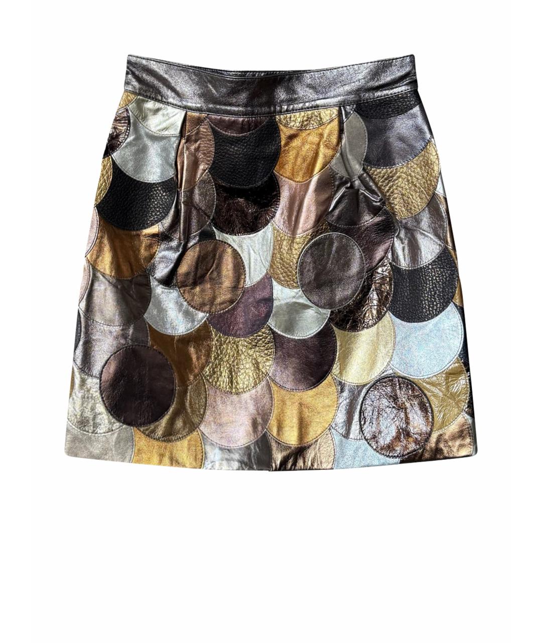 DOLCE&GABBANA Кожаная юбка мини, фото 1