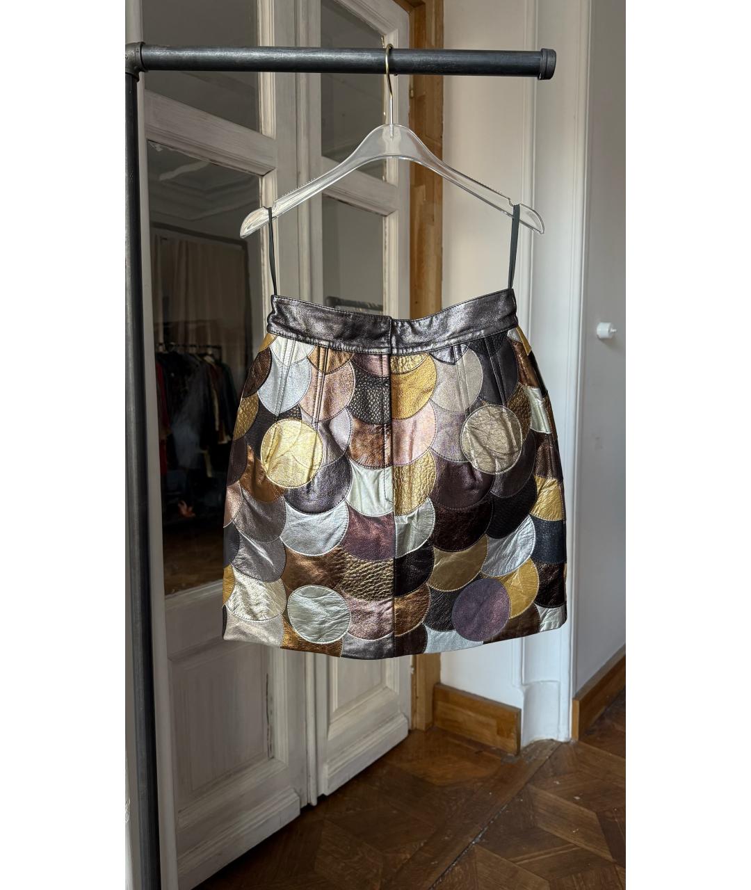 DOLCE&GABBANA Кожаная юбка мини, фото 2