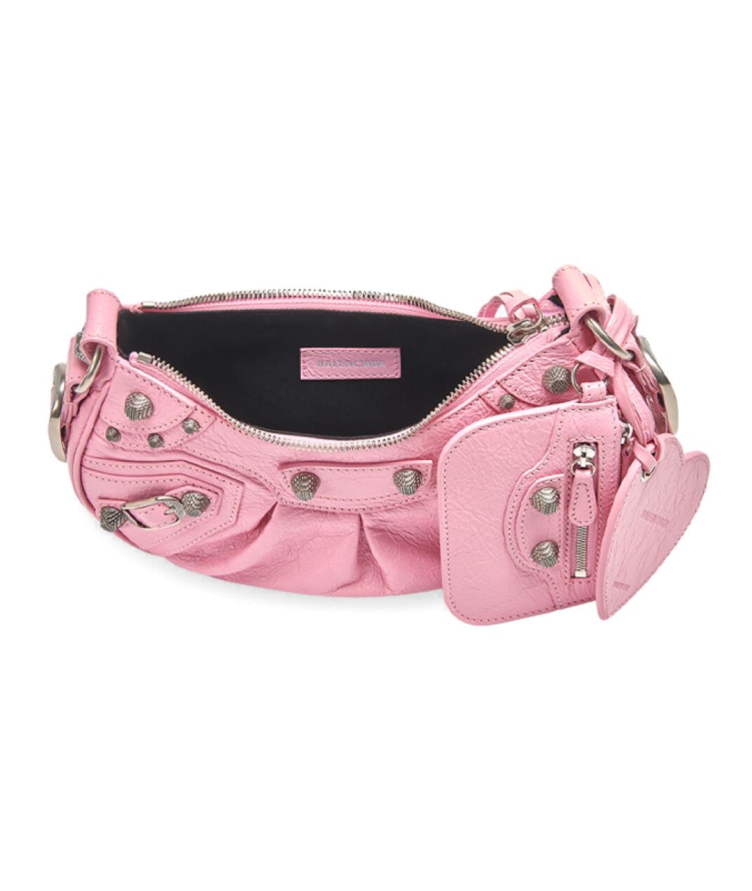 BALENCIAGA Розовая кожаная сумка через плечо, фото 4