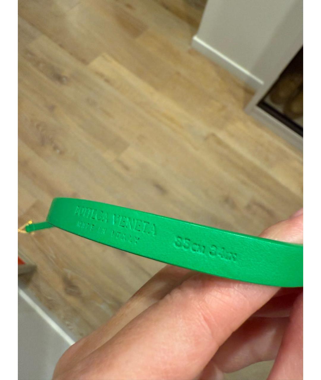 BOTTEGA VENETA Зеленый кожаный ремень, фото 5