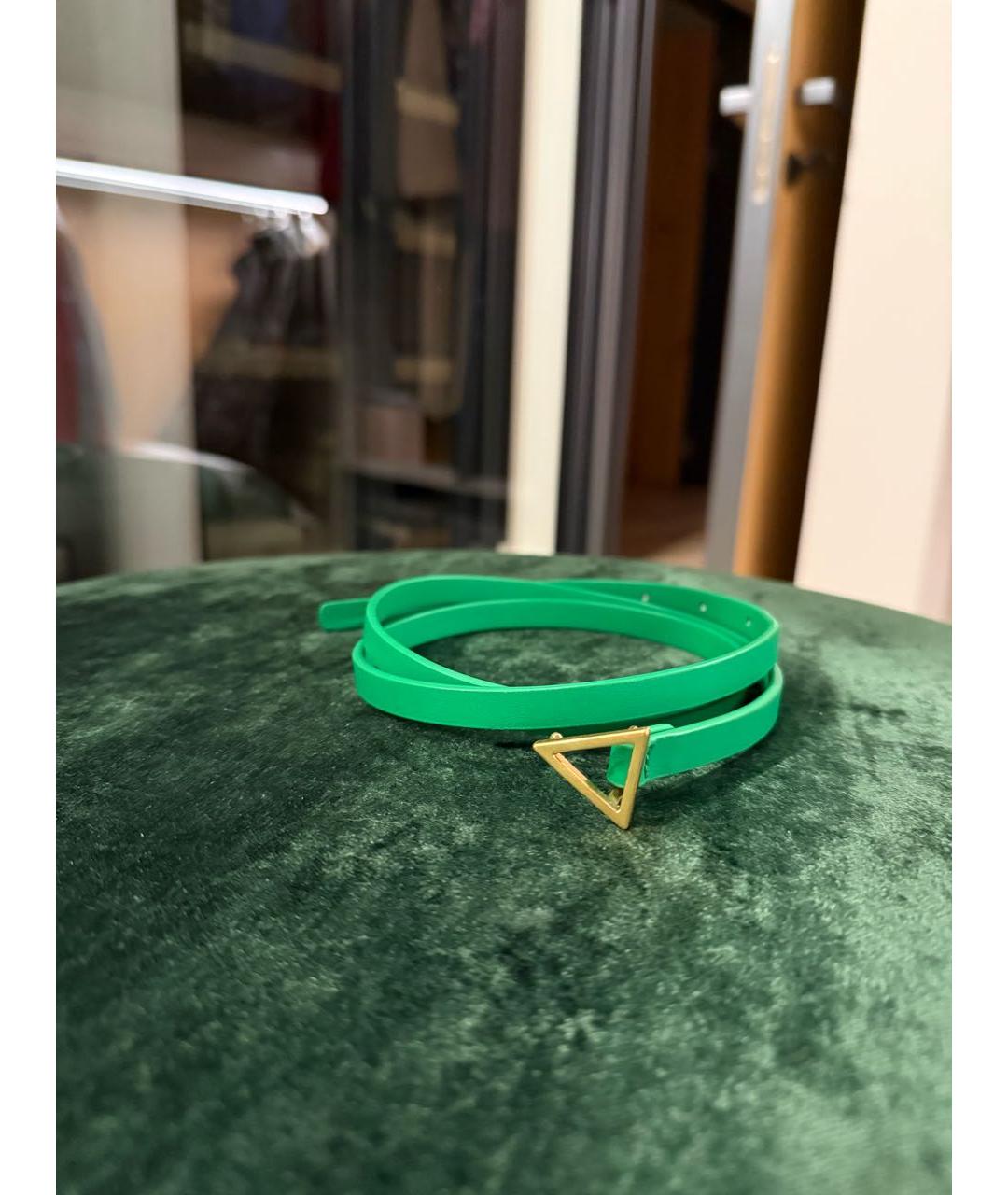 BOTTEGA VENETA Зеленый кожаный ремень, фото 4